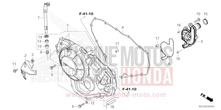 RIGHT CRANKCASE COVER (CMX1100A/A2) for CMX 1100 "Rebel" BORDEAUX RED METALLIC (R337) from 2021
